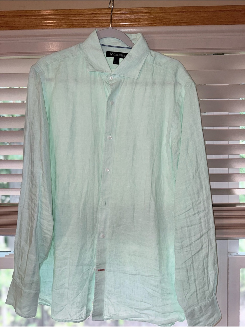 Daniel Cremieux Mint Green Linen Long-Sleeve Button-Down Shirt